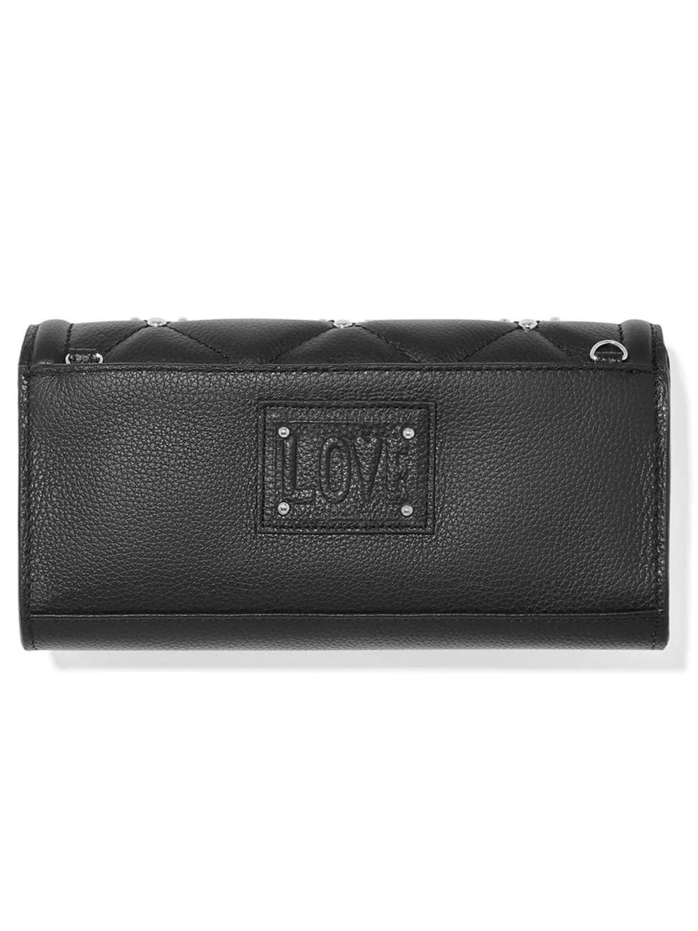 NWT Brighton Brave Heart Large Wallet With Nickel Silver Hearts and Chain Strap